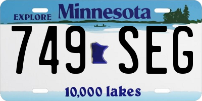 MN license plate 749SEG