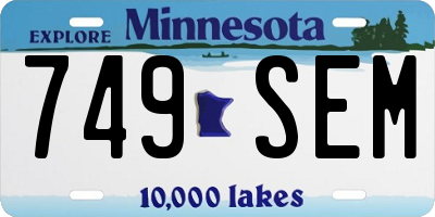 MN license plate 749SEM
