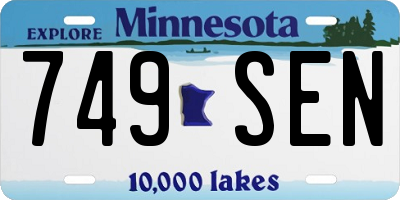 MN license plate 749SEN