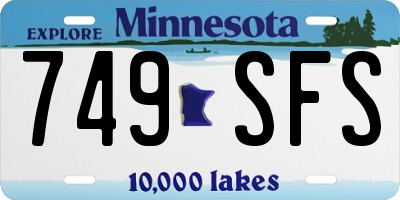 MN license plate 749SFS