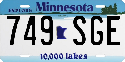 MN license plate 749SGE