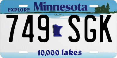 MN license plate 749SGK