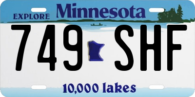 MN license plate 749SHF