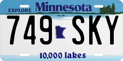MN license plate 749SKY