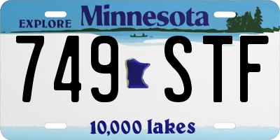 MN license plate 749STF