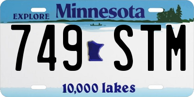 MN license plate 749STM