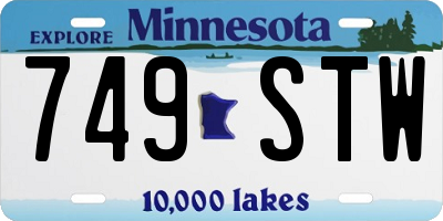 MN license plate 749STW