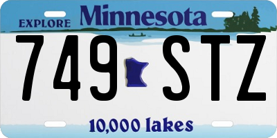 MN license plate 749STZ