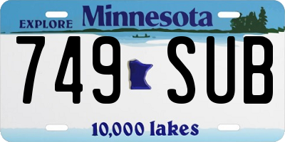 MN license plate 749SUB