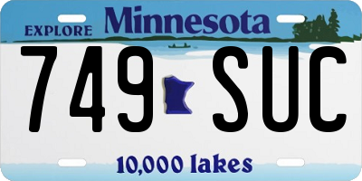 MN license plate 749SUC