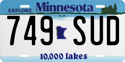 MN license plate 749SUD