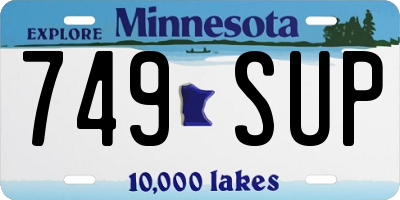 MN license plate 749SUP