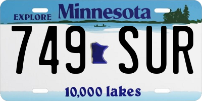 MN license plate 749SUR