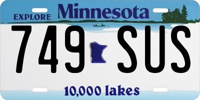 MN license plate 749SUS