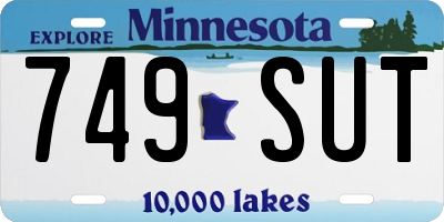 MN license plate 749SUT