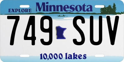 MN license plate 749SUV