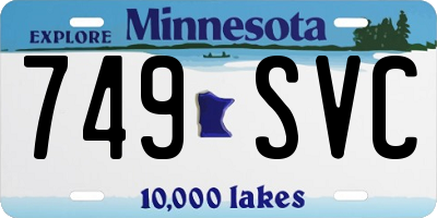 MN license plate 749SVC