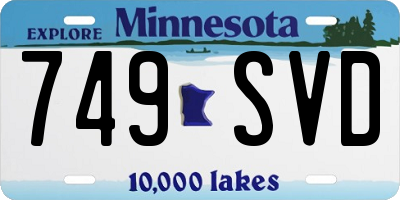 MN license plate 749SVD