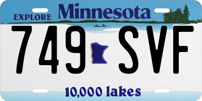 MN license plate 749SVF