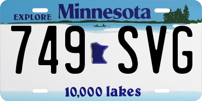 MN license plate 749SVG