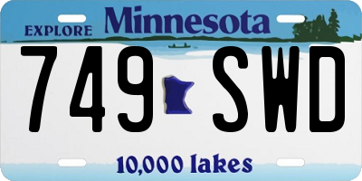 MN license plate 749SWD