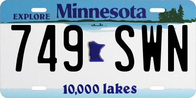 MN license plate 749SWN