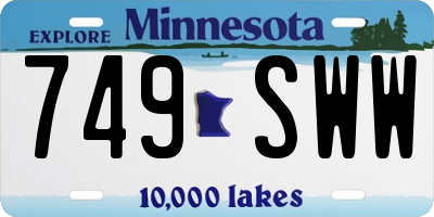 MN license plate 749SWW