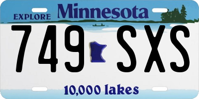 MN license plate 749SXS