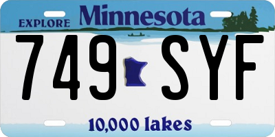 MN license plate 749SYF