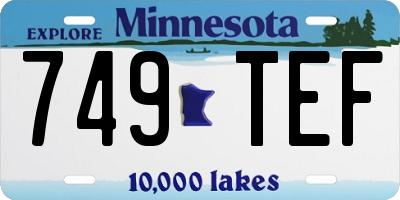 MN license plate 749TEF
