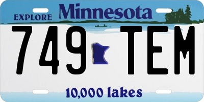 MN license plate 749TEM