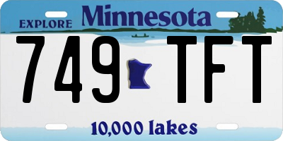 MN license plate 749TFT