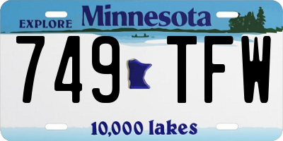 MN license plate 749TFW