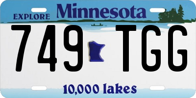MN license plate 749TGG