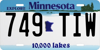 MN license plate 749TIW