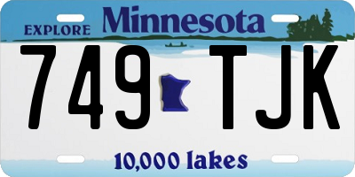MN license plate 749TJK