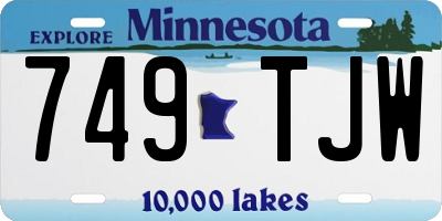 MN license plate 749TJW