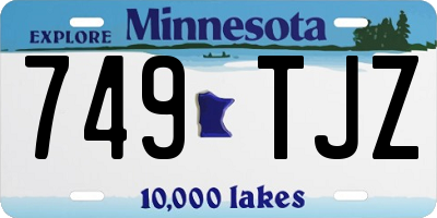 MN license plate 749TJZ