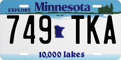 MN license plate 749TKA