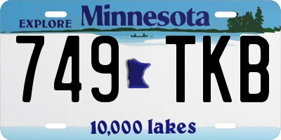 MN license plate 749TKB