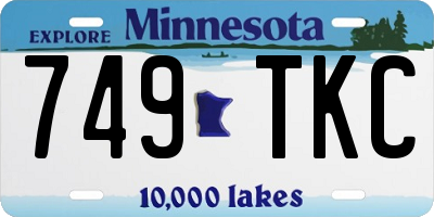 MN license plate 749TKC