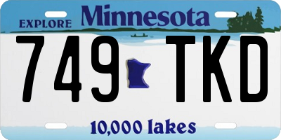 MN license plate 749TKD