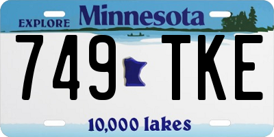 MN license plate 749TKE
