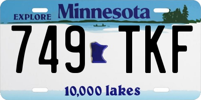 MN license plate 749TKF