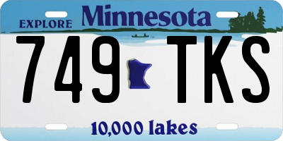 MN license plate 749TKS