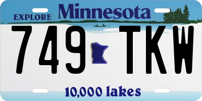 MN license plate 749TKW