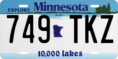 MN license plate 749TKZ