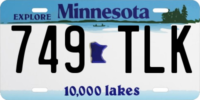 MN license plate 749TLK