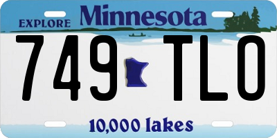 MN license plate 749TLO