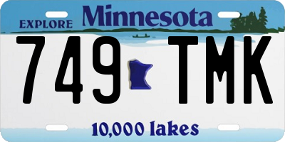 MN license plate 749TMK